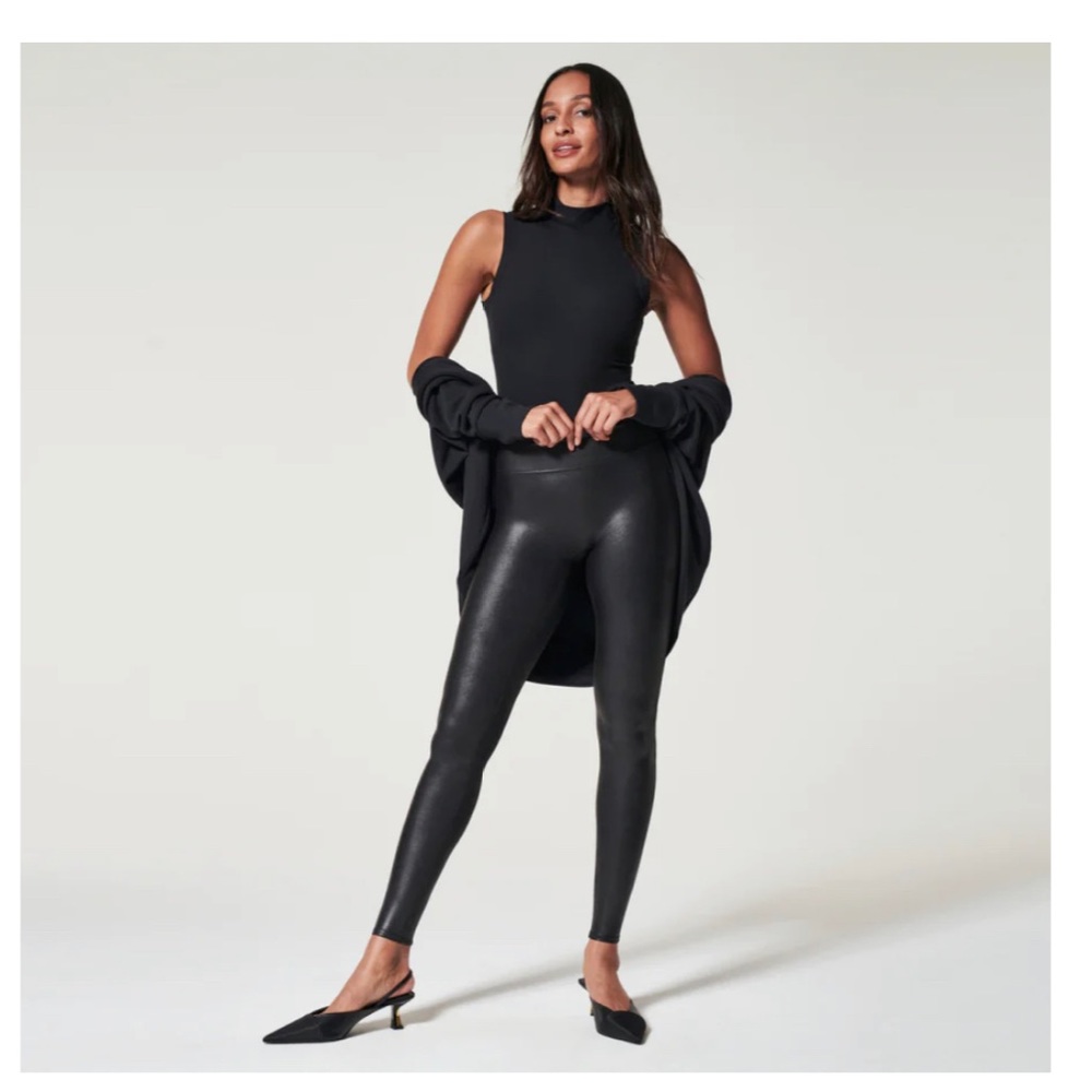 Spanx faux leather leggings -black